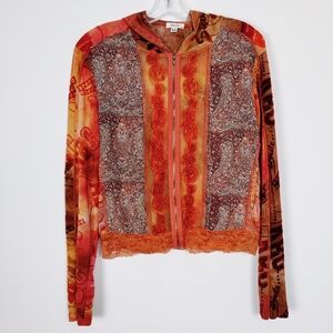 Jaipur Women's Boho-Chic Jacket with Paisley and Floral Embroidery - Medium Y2K